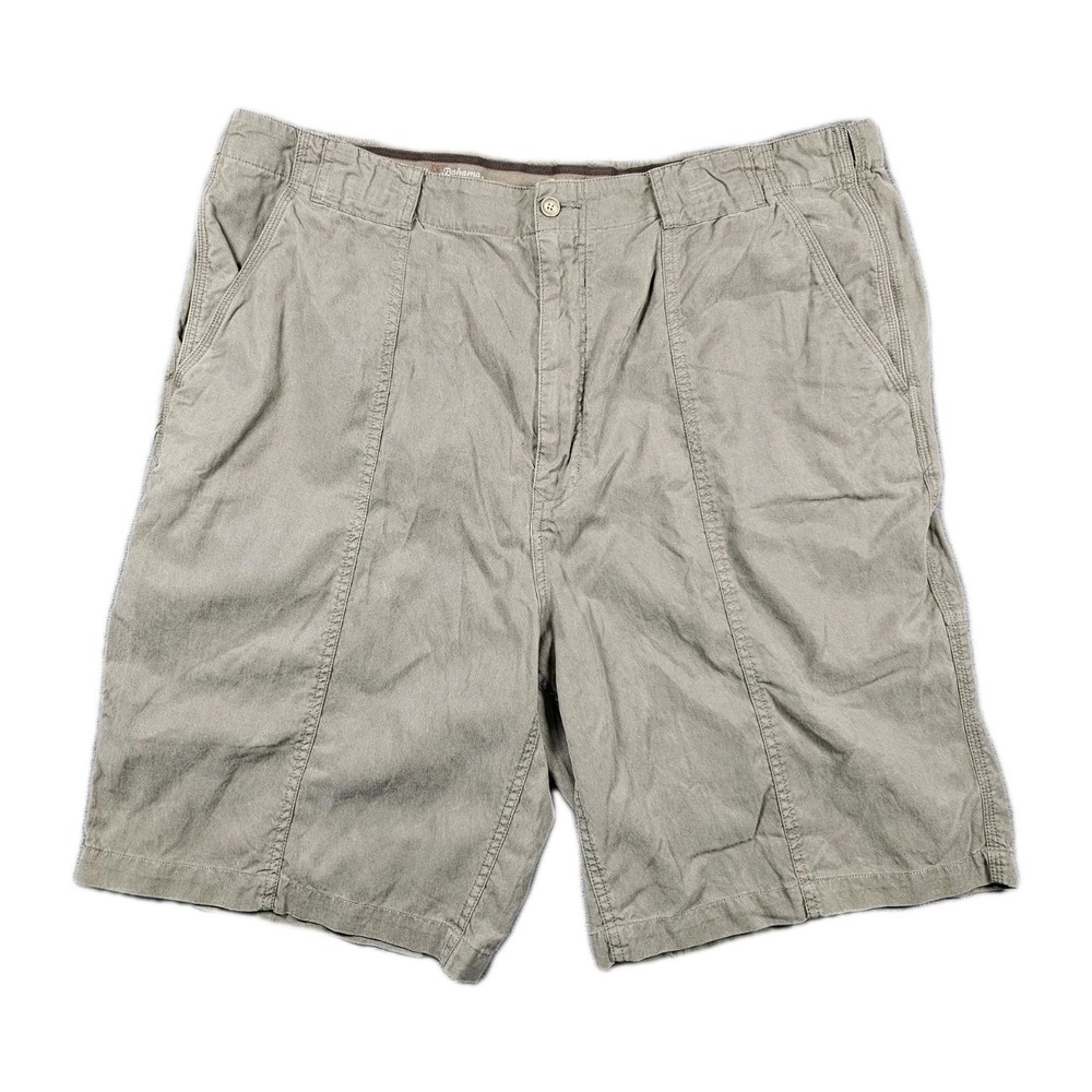 Tommy Bahama Mens 42L Olive Tencel Lyocell Flat Front Island Shorts 10" High